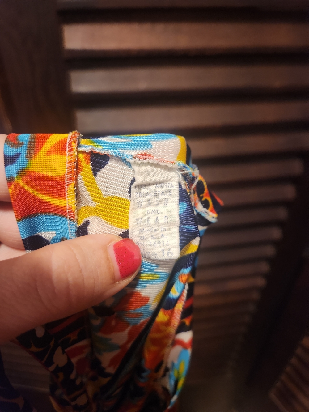Vintage Orange and Blue Striped Floral Midi Dress - Picture 4 of 4